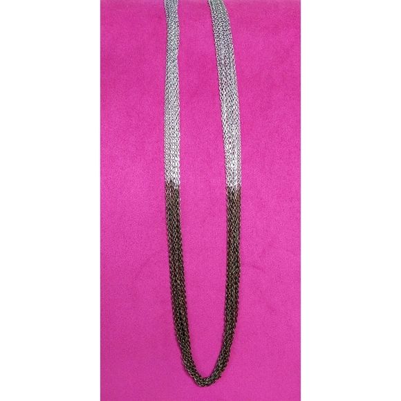 Multi strand necklace silver brass - Picture 2 of 3